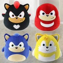 Round Sonic the Hedgehog Plush Toy Super Sonic Tumbler Pillow Soft Cuddly Stuffed Animal Kids Gift 30cm 23cm/150g mėlyna
