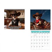 2027 Chihuahua Dog Calendar with Western Theme One Size ruda