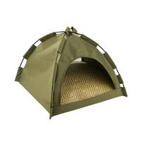Washable Semi-Enclosed Pet Tent: All-Season Cat & Dog House Small beige