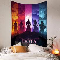 DOTA 2 Character Chart Tapestry Home Decoration Hippie Bohemian Decoration Divination Wall Hanging Home Decor 100X70CM blue