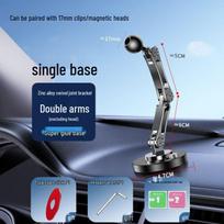 Foldable 360° Car Phone Holder with MagSafe Magnetic 15W Wireless Charger & Metal Navigation Mount gray