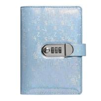 A6 Laser Combination Lock DIY Binder Notebook Cover Diary Agenda Planner Paper Cover School Stationery (as the picture,A6) gray