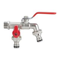 Brass Dual-Outlet Washing Machine Faucet gray
