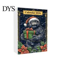 Acrylic Collectible Figures Christmas Advent Calendar, Ape Series 24 Day Countdown Box with Decoration Supplies Pendants, Festive Tree Hanging B gray