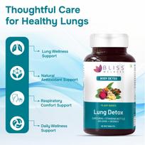 Bliss Welness Lung Detox,Curcumin Stinging Nettle Arjuna Vasaka Beetroot Punerneva Trikatu Kateri Echinecea Piperine (2 Month Pack (120 Tablets))