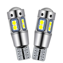 T10 W5W LED lemputės 2 vnt. 3030 10SMD CANBUS 6000K 12-24V