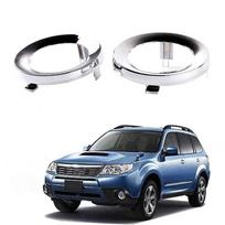 Pora chromuotų rūko žibintų lempų dangtelių apvadų žiedų pora Subaru Forester 2.5L 2009-2013 white