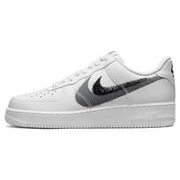 Nike Air Force 1 Low '07 Purškiamais dažais „Swoosh“ Balti Juodi Pilki Sportbačiai FD0660-100 37.5 white