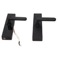 WiFi Smart Door Lock Fingerprint Password IC Card Key Rechargeable Double Tongue Digital Door Lock with Handle for Home black
