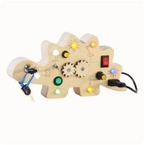 Montessori Busy Board sensoriniai žaislai mediniai su LED šviesos jungikliu Valdymo lenta Kelionės Vaikų žaidimai 2-4 m.