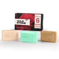 Wild Stone Ultra Sensual, Forest Spice and Musk Soaps for Bath, (Pack of 6, 100gm each) | Grade 1 soaps | Refreshing Bath Soap for Men | Skin-Frien