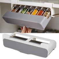 Hanging Spice Rack Large Capacity Punch Free Pull Out Hanging Seasoning Bottle Storage Rack for Home Kitchen Separate Storage Rack