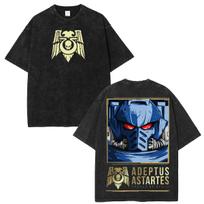 Warhammer 40K Adeptus Astartes Kosminio Jūreivio Ordino Vintažiniai Grafiniai Marškinėliai S black