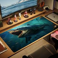 Ferocious shark Mouse Pad Large Computer Accessories Office Game Table Mats XXL Anti-slip Gaming Keyboard Mousepads Desk Pads 30cmx60cm(11.8x23.6inch) brown