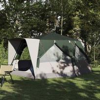 7 Person Family Tent with Roof Green 400 x 350 x 212 cm