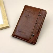 RFID Blocking Passport Holder Travel with Card Slots and Pocket for Travel One Size brown