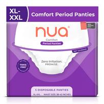 Nua Comfort Menstruacinės kelnaitės (XL-XXL) | 5 vnt. pakuotė | Vienkartinis | 360° padengimas | Nėra dirginimo | 4 kartus didesnis komfortas | Gausioms mėnesinėms | Be iššutimų | Nepraleidžia skysčių purple