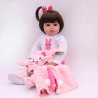 NPK 47 cm Silikono Reborn Super Baby Lifelike Toddler Baby Bonecas Kid Doll Bebes Reborn Žaislai vaikams 47cm white