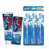 Crest Spider-Man Kids Anti-Cavity Toothpaste & Toothbrush Set blue