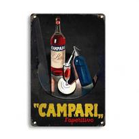 Vintažinis Campari dekoratyvinis plakatas Klasikinis šampano metalinis aliuminio ženklas Alkoholio metalinė plokštelė Klubas Vyriškas urvas Baras Namų sienų dekoras 20x30cm（7.8x11.8inch） black