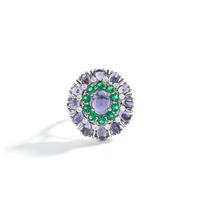 Light Luxury 925 sterling silver women's ring natural iolite oval gemstones fine jewelry Women's Premium Anniversary Gift US RING SIZE:10# mėlyna