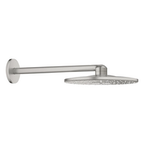Grohe lietaus dušo galva su laikikliu iš sienos Rainshower SmartActive supersteel spalvos