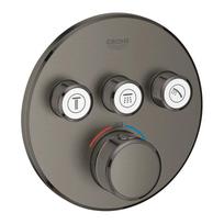 Grohe Grohtherm SmartControl 3 išėjimų potinkinis termostatinis maišytuvas, brushed hard graphite spalvos