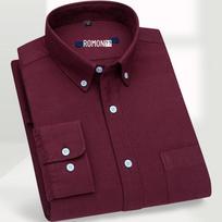 Romon Men's Easy-Care Oxford Long-Sleeve Shirt 170-174cm