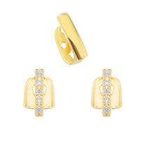 Hip Hop Teeth Grillz 18K Gold Plated Copper Full CZ Stone Paved Punk Halloween Funny Personality Dental Jewelry For Hip Hop Fans beige