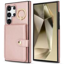 for Samsung Galaxy S24/S23/S22 Ultra/S23 FE/Note 20 Ultra 5G Case with Card Holder,Wallet Case Flip Folio Book PU Leather Cover For Galaxy S23 rožinio aukso spalvos