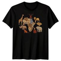 Afrikos laukinės gamtos safario gyvūnai Unisex 100% medvilnės marškinėliai Unisex marškinėliai Viršus Grafinis marškinėlis 2XL