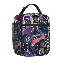 Murder Drones UZI Cartoon Thermal Insulated Lunch Bags for Work Serial Designation N Portable Bento Box Thermal Cooler Food Box One Size black