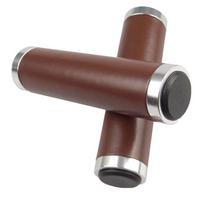 Bike Anti Skid Bike Handlebar Grips Leather Bicycle Grips Vintage Bicycle Grips Bicycle Grips Cover HG005 gray