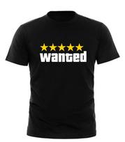 Ieškomas GTA V įkvėptas žaidėjo marškinėlis Los Santos San Andreas Visų dydžių Juodas Mėlynas M black
