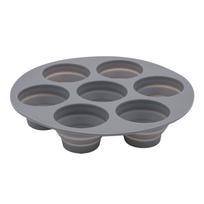 Silikoninės kiaušinių kąsnelių formelės oro keptuvei - 7 skyrelių nelipni keksiukų forma keksiukams/kišams/tartoms - Galima plauti indaplovėje 1pc