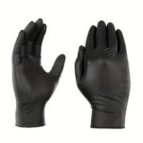 Tvirti juodi nitrilo vienkartiniai pirštinės - Be latekso, atsparūs chemikalams ir pradūrimams, 100 vnt. virtuvei ir namų ruošos darbams S-20PCS juoda
