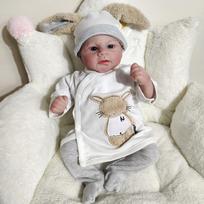 NPK 49cm Reborn Baby Simulation Doll Newborn Doll Realistic Baby Real Touch silicone body gray
