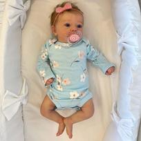 NPK 19 colių Reborn Baby Girl Felicia labai minkšto audinio lėlė, prikimštas žaislas, tikroviškas, tikras minkštas prisilietimas 48cm gray