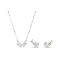 Swarovski Mesmera Symmetrical Decorative Earrings Set Women earrings Silver 5665829 Box (Random Color) white