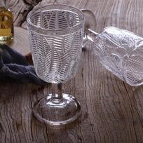 Vintažinio lapo reljefinis spalvotas taurė 340 ml žalia rožinė mėlyna skaidri vyno taurė taurės stiklinės stiklinės 1 vnt. stalo dekoras 301-400ml