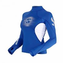 Rashguard Surfing Shirts Digitally Printed Swimsuit Diving Suit Long-sleeved Quick-drying Clothes Women XXL blue