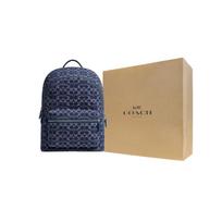 COACH Charter Džinsinis su veršio odos kuprinė Didelė Vyriška Tamsiai Mėlyna Gift Box Set (Basic Set + Yellow Gift Box) tamsiai mėlyna spalva