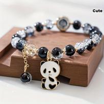 Black and White Panda Bracelet Crackle Cute Adorable Panda Charm 1pc Birthday Gift 1.97-2.36 inch juoda