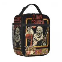 Clown Crunch Horror Terrifier Insulated Lunch Bag High Capacity Lunch Container Cooler Bag Tote Lunch Box Office Food Handbags One Size black