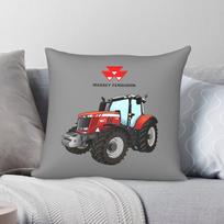 Massey Ferguson Red Tractor Square Pillowcase Polyester Linen Velvet Pattern Zip Decor Sofa Cushion Cover 45x45 30X30CM gray