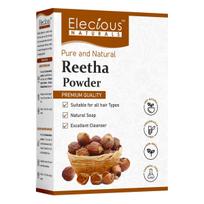 Elecious Pure Reetha Powder for Hair (200 Grams) | Ideal for Hair, Face and Skin | Soapnut powder | 100% Pure and Natural, No Chemcial, No Preserva white