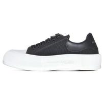 Alexander McQueen Deck Lace Up Plimsoll Sneakers 'Core Black White' 711098W4UB31000 43 gray