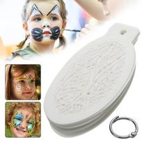 42 vnt. trafaretai veido piešimui Body Art Helovino gimtadienio vakarėliui pasidaryk makiažas onesize beige