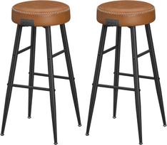 VASAGLE Echo Collection ULBC090K01 Bar Stools, Set of 2, Kitchen Stools, Breakfast Stools, Stitched Faux Leather, 30  High, for Home, Bar ruda