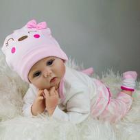 NPK 55 cm Reborn Baby Doll Gyvybės primenantis minkštas silikonas, tikroviška, tikroviška lėlės žaislo dovana 55cm white